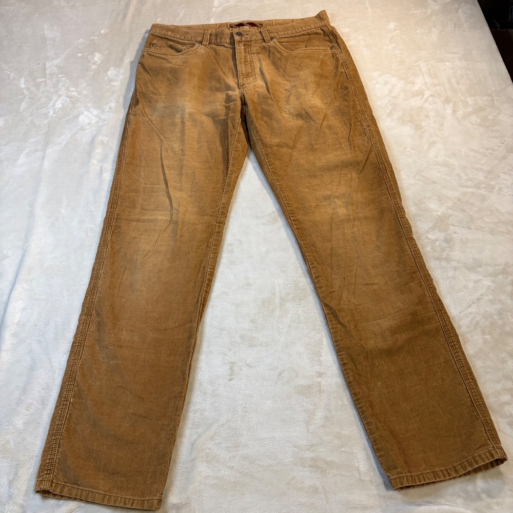 Brooks Brothers Mens 33x32 Corduroy Pants Tan Brown Straight Leg 5-Pocket Cotton